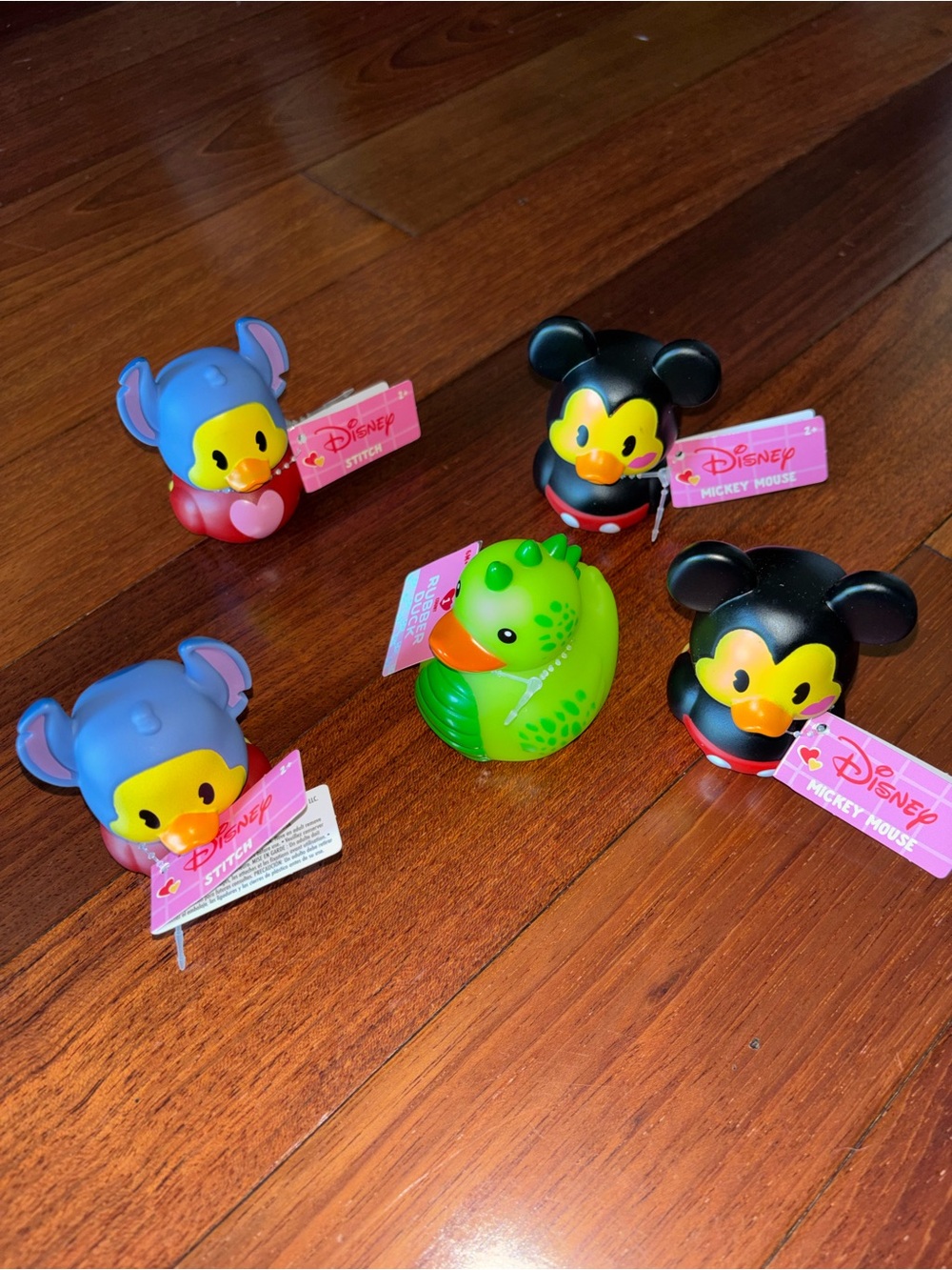 Disney Rubber Bath Duckies Set - Blue Stitch, Black Mickey & Green Duck